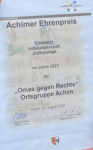 Achim: Ehrenpreis für die OMAs