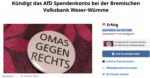 Rotenburg: OMA Aktion gegen Af* Spendenkonto war erfolgreich!