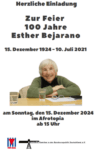 Hamburg: 15.12.24 Gedenkfeier zum 100. Geburtstag von Esther Bejarano